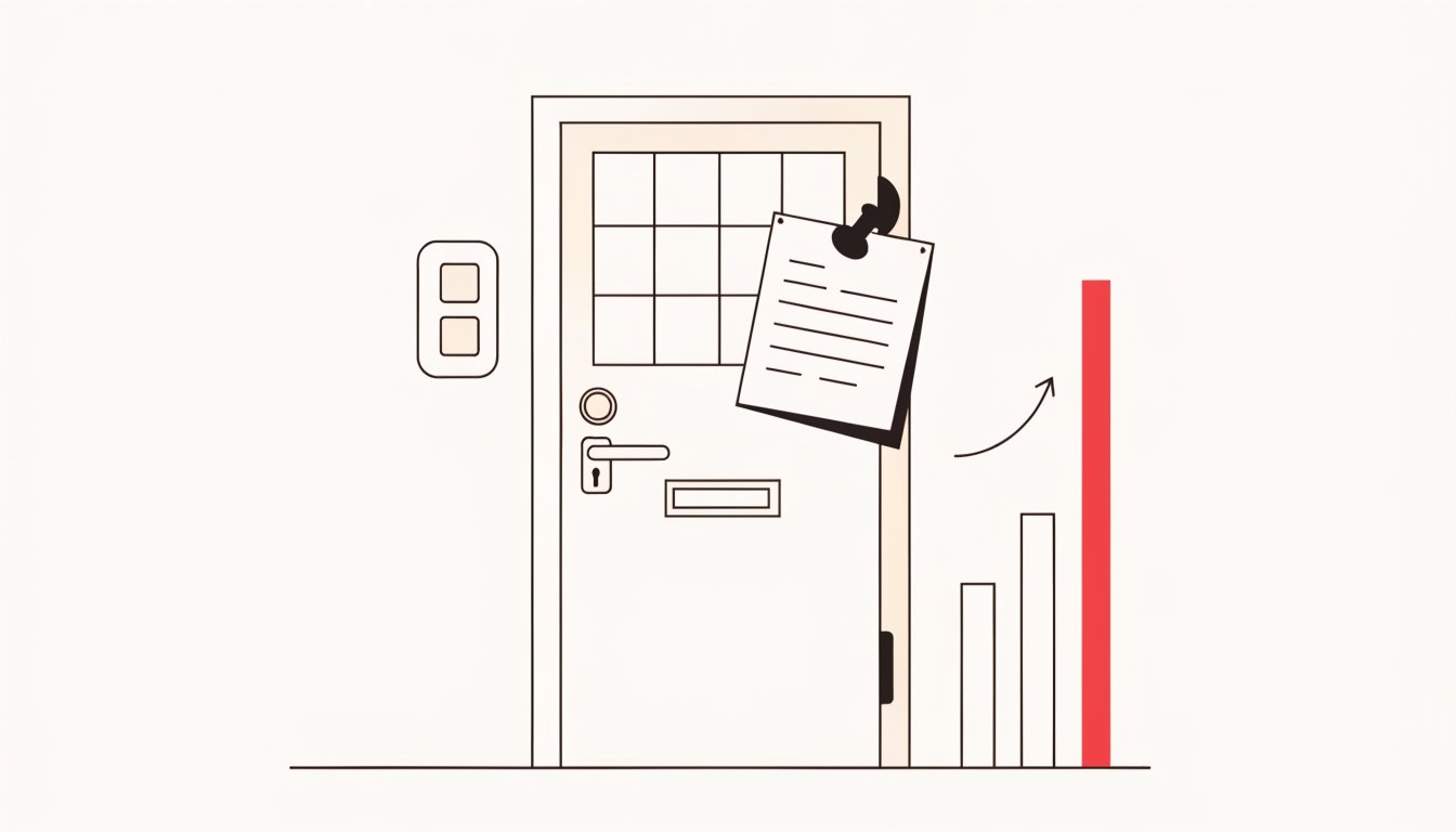 Illustration of a rent increase notice beside the Ontario annual guideline percentage