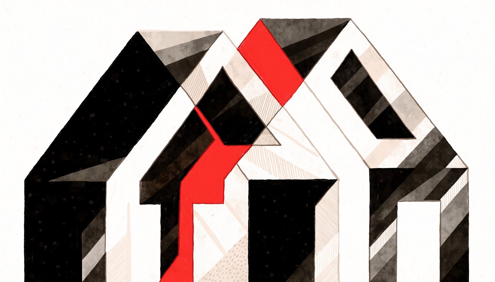 Abstract illustration of owning two homes at the same time
