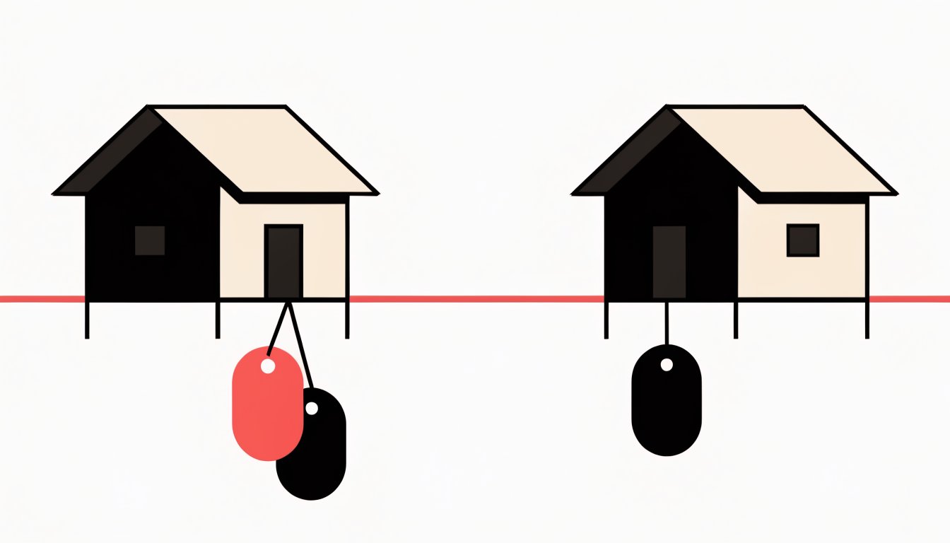 Illustration comparing closing costs on either side of the Etobicoke and Mississauga boundary