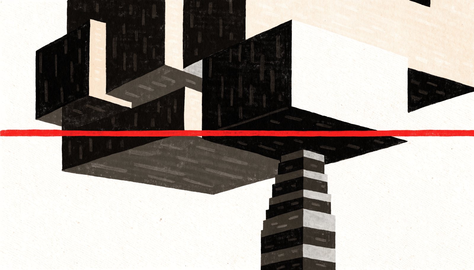 Abstract illustration of a mortgage affordability threshold