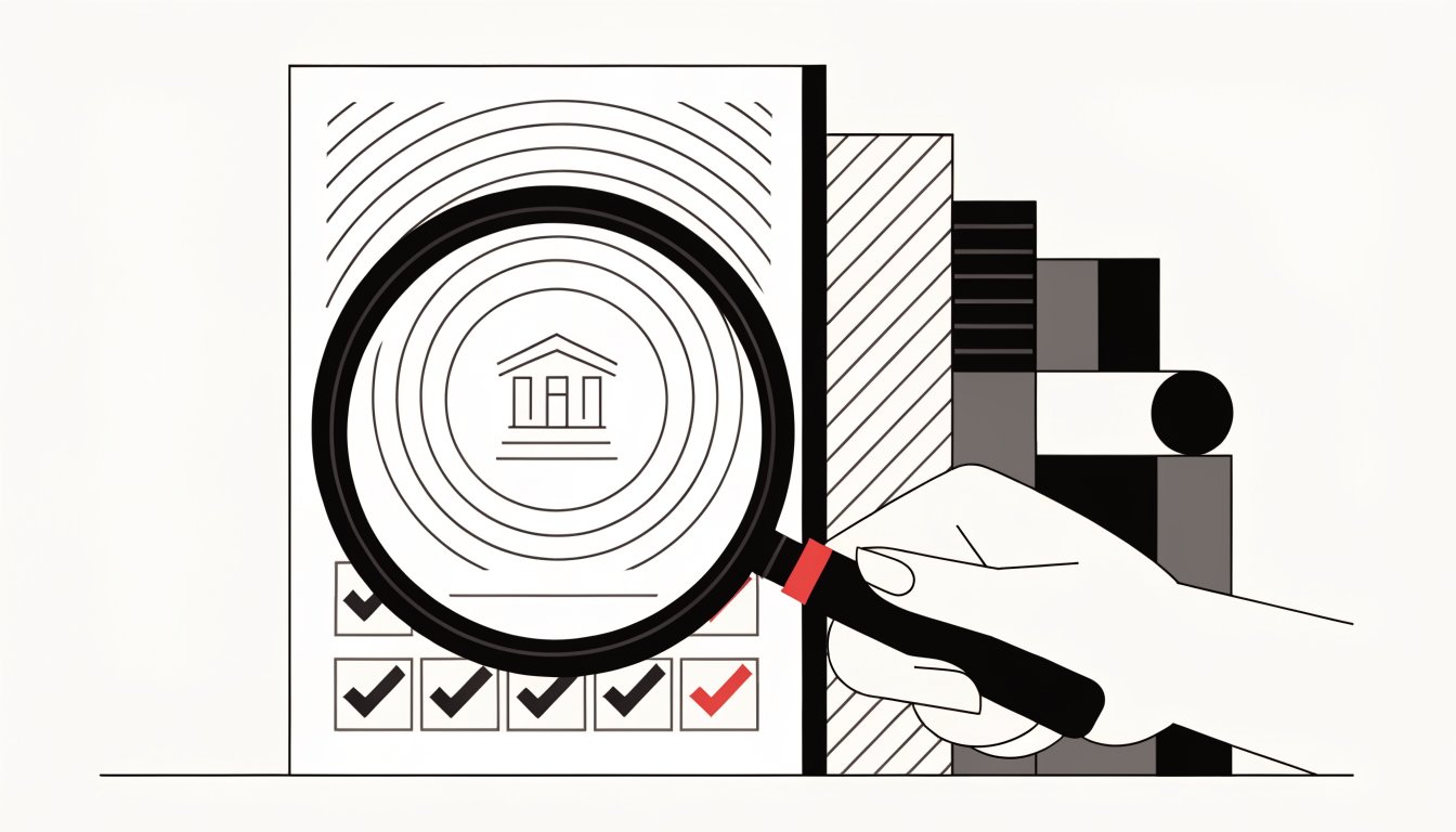 Illustration of a builder licence record and warranty history being reviewed