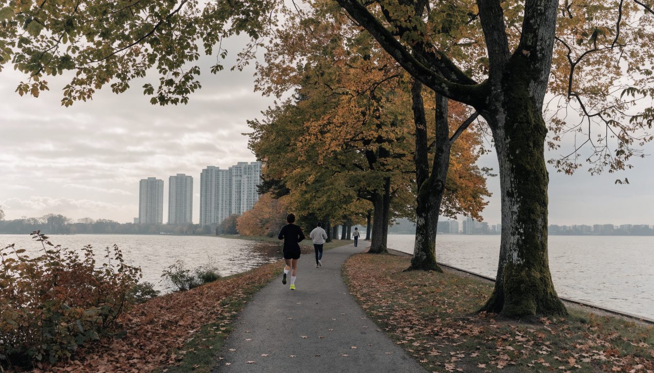 Lakeside park path near Humber Bay Shores towers, Etobicoke (illustrative)