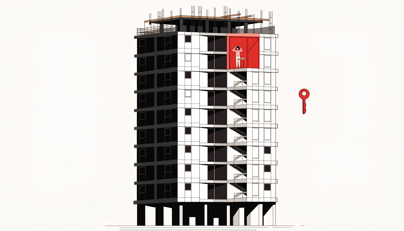 Illustration of a condominium unit occupied before registration with a fee breakdown