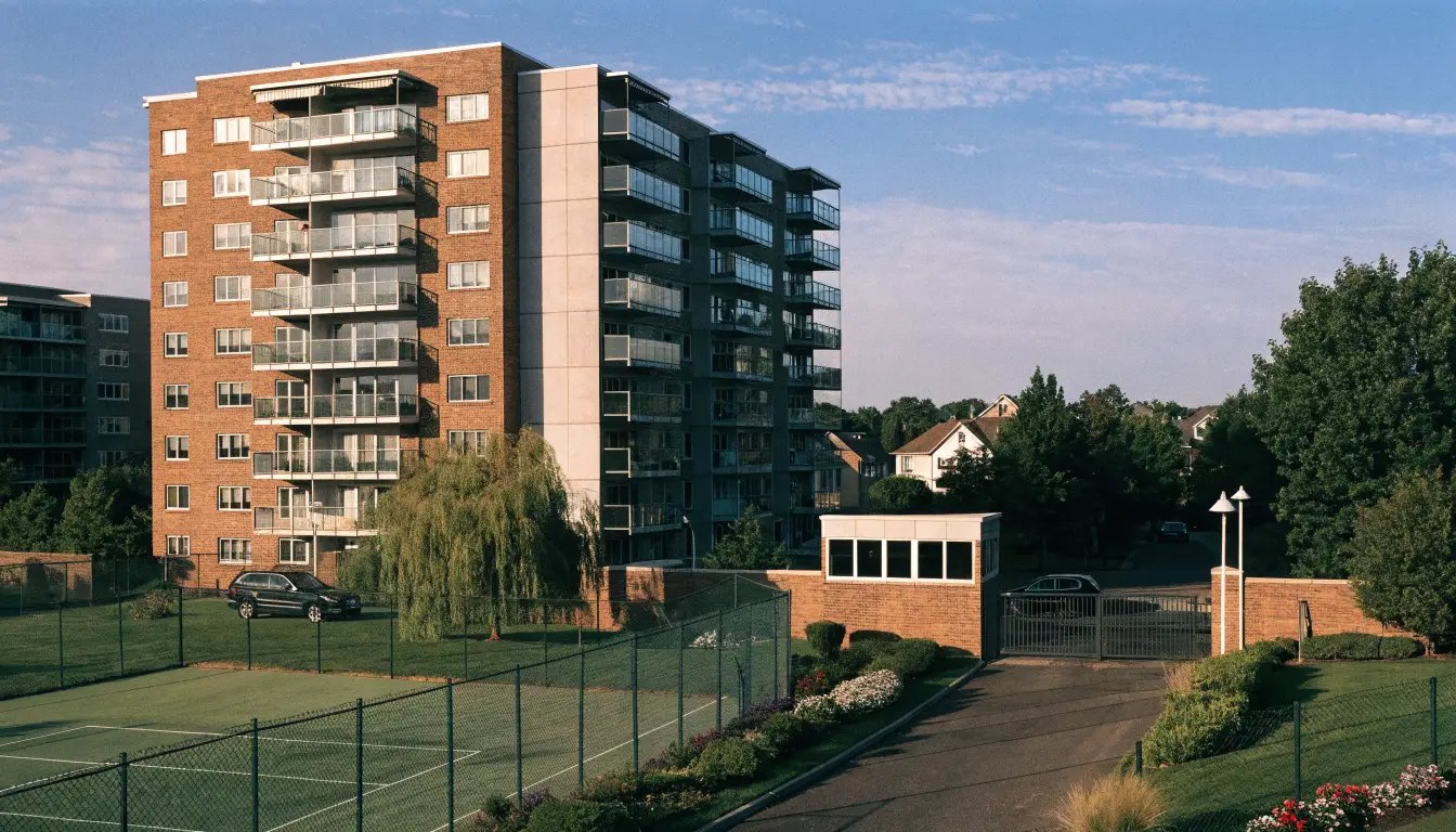 The Legend at Mystic Pointe, a ten-storey condominium at 190 Manitoba Street in Mimico, Etobicoke
