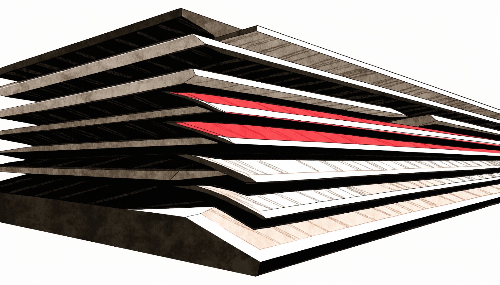 Abstract illustration of closing costs stacking on a purchase price