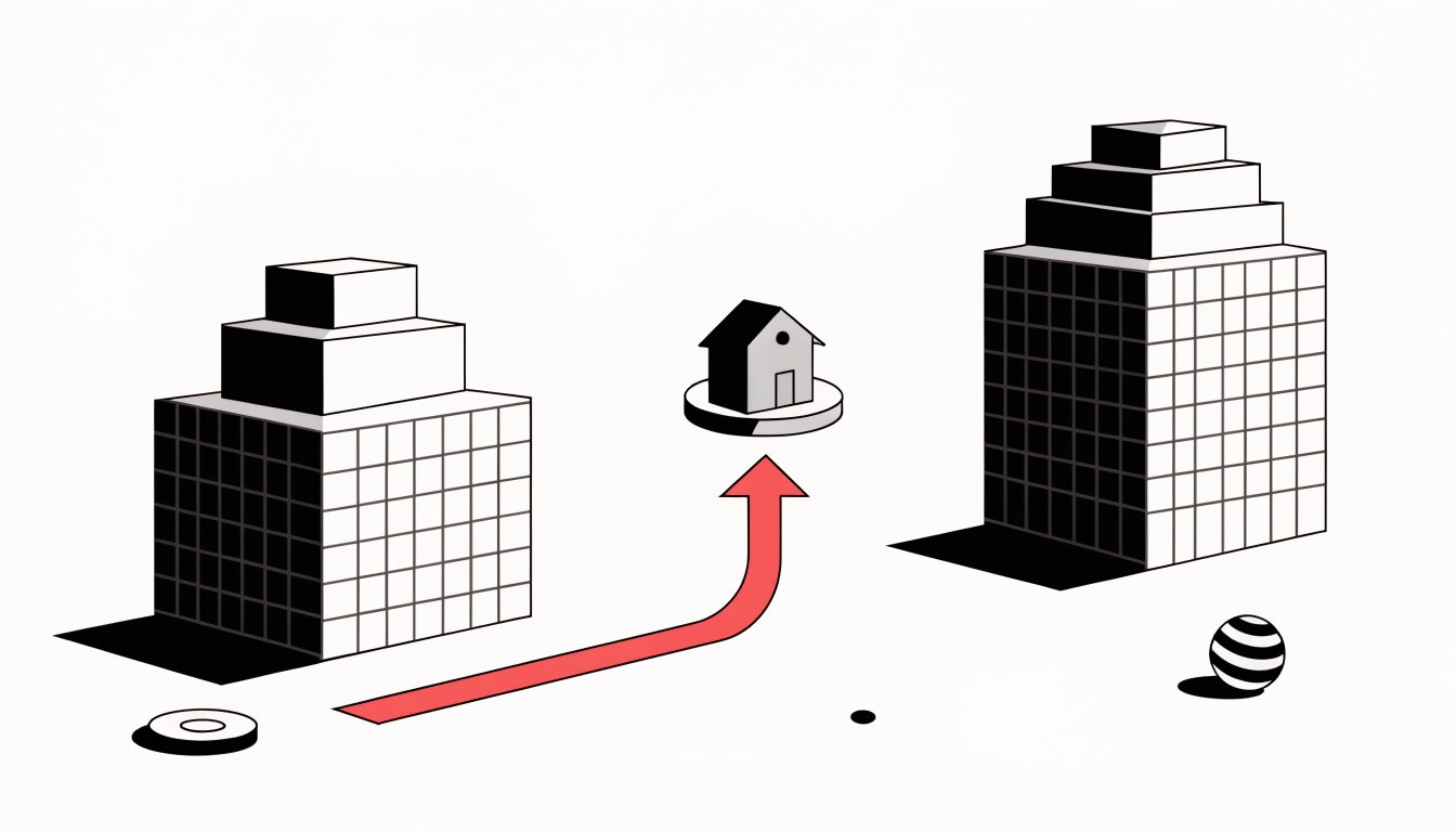 Illustration of a mortgage moving between two lenders at renewal
