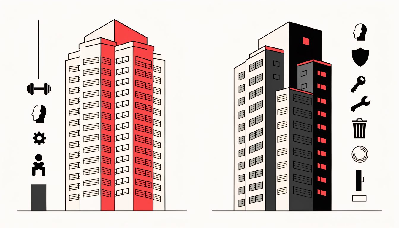 Illustration comparing two condominium maintenance fee statements with different inclusions