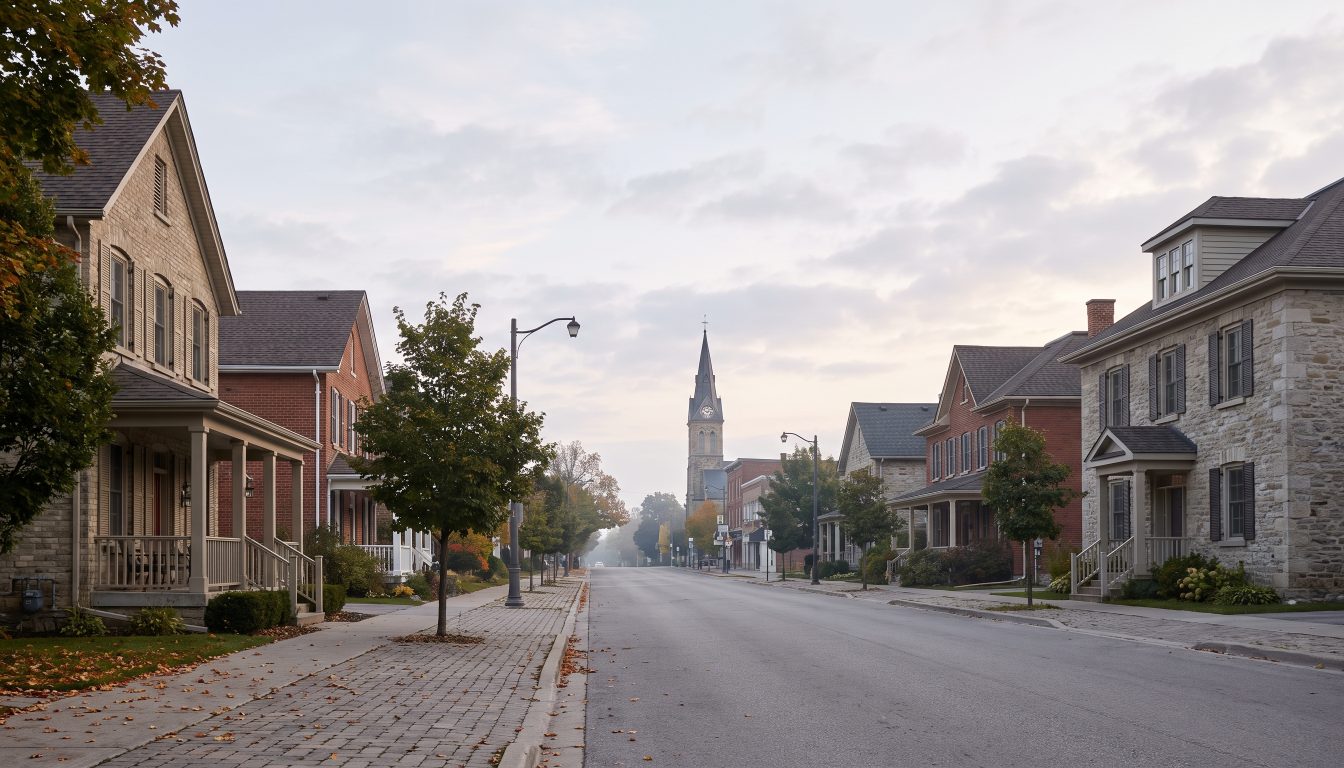 Historic main street and tree-lined family homes in Newmarket (illustrative)