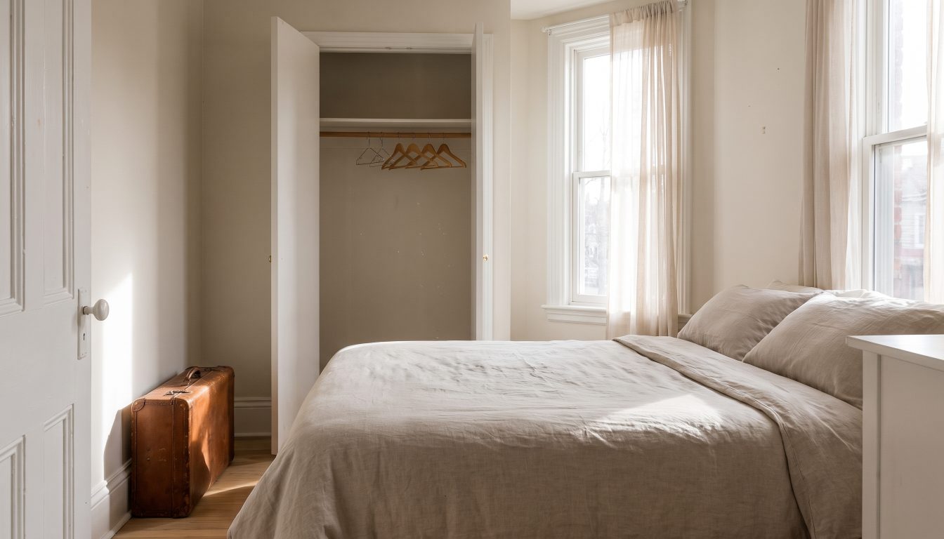 A bedroom prepared for a tenant (illustrative)