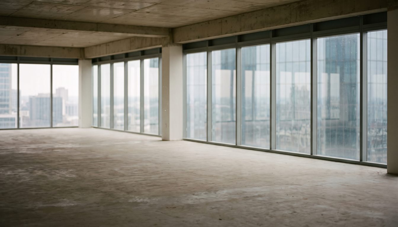 An agreement to lease and a landlord's standard lease form open side by side beside a floor plate drawing