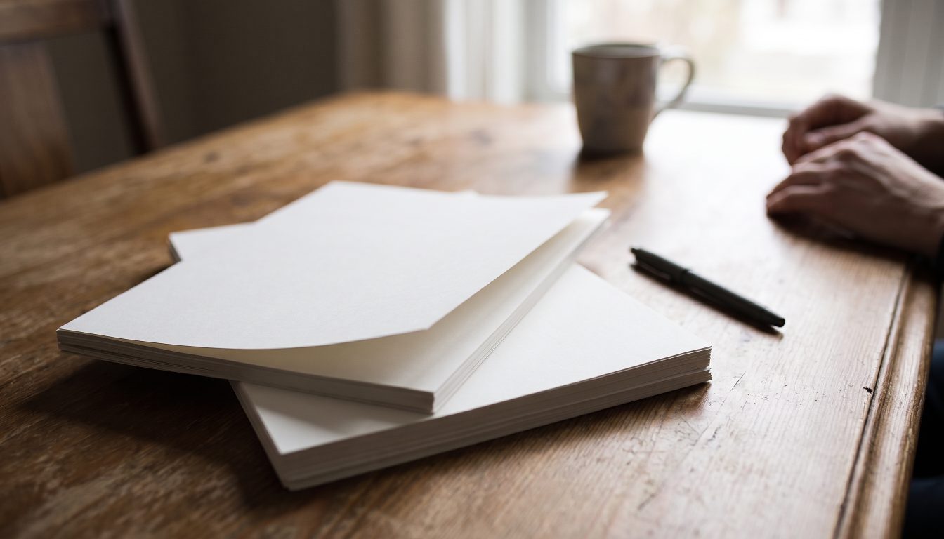 Offer documents on a dining table (illustrative)