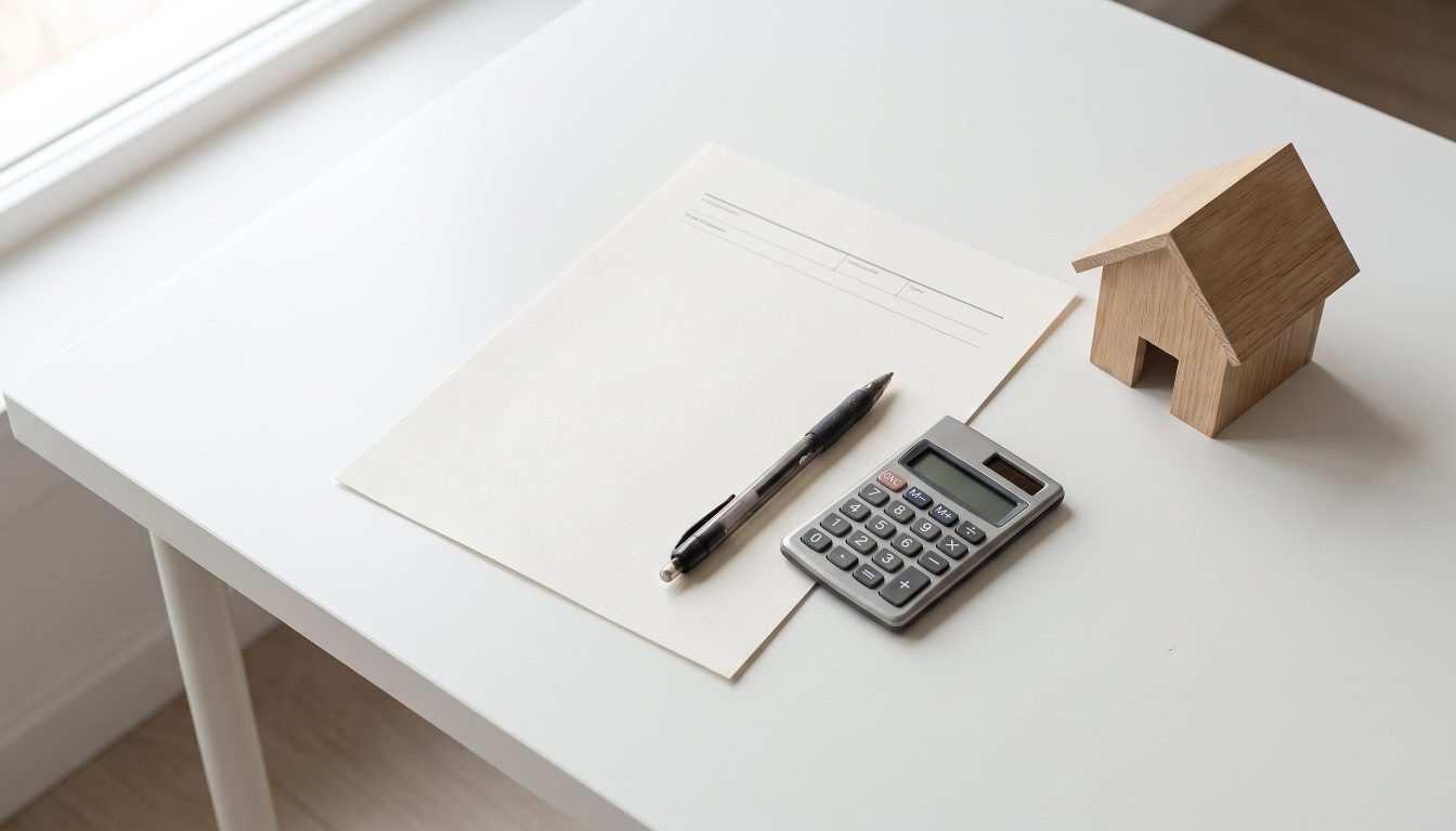 Agreement, pen and calculator (illustrative)