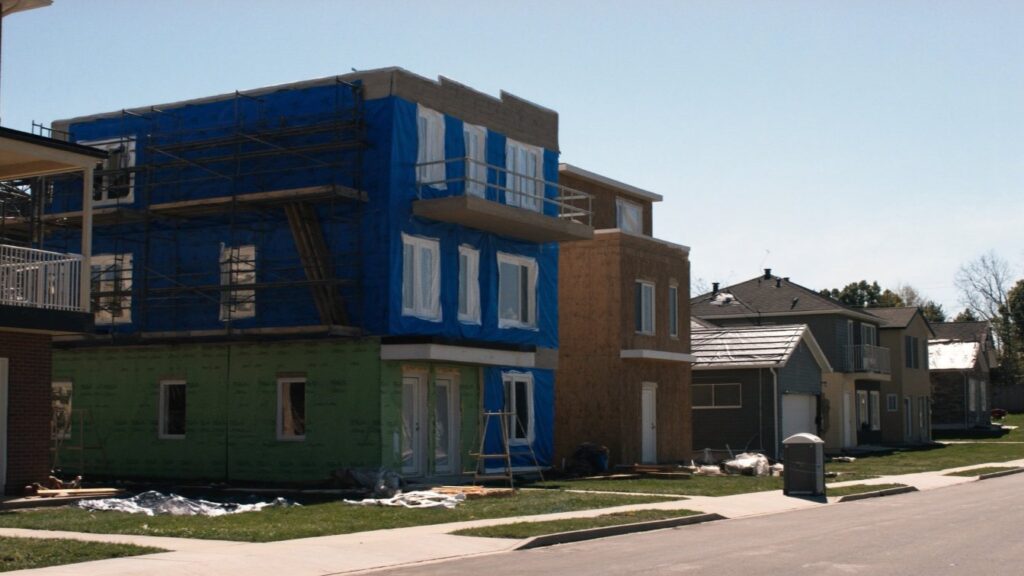 New freehold homes being finished in a GTA subdivision (illustrative)