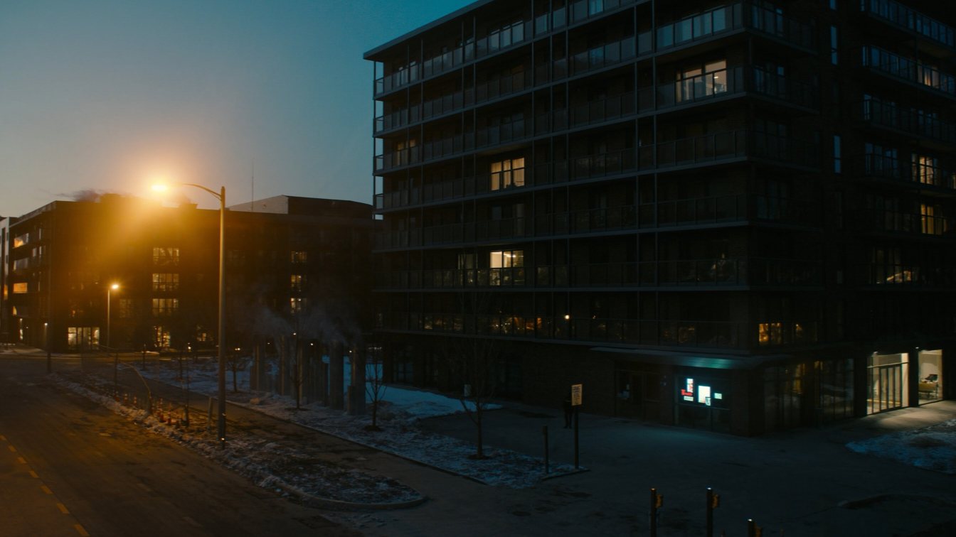 Newer mid-rise condo on The Queensway (illustrative)