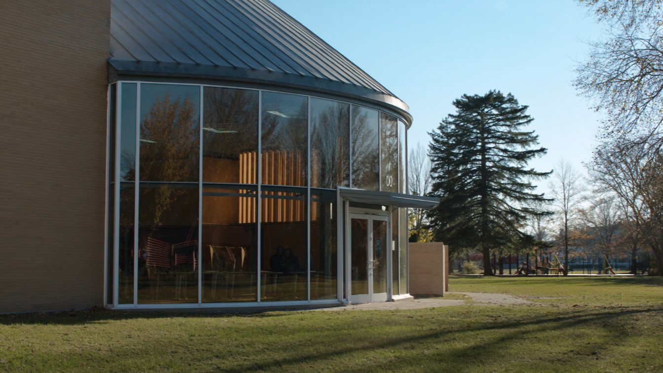 Neighbourhood library beside a park in west Toronto (illustrative)